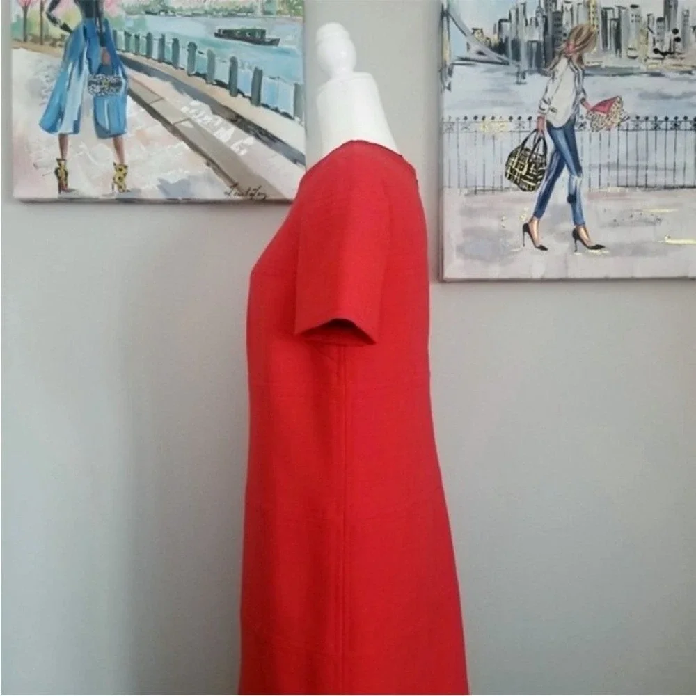Tory‎ Burch Red Short Sleeve Crew Neck Mini Dress Size 6 Quiet Luxury